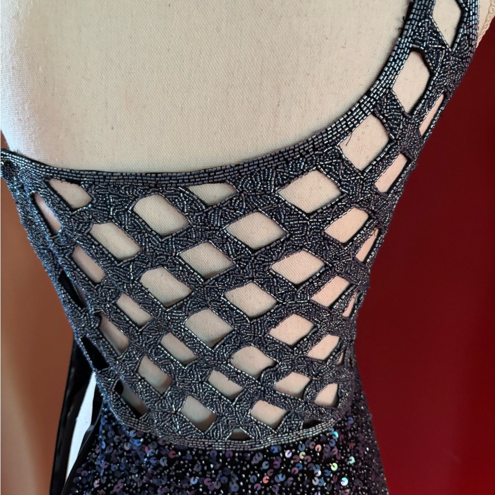 Maxi Sequin Beaded Silk Evening Gown by SCALA